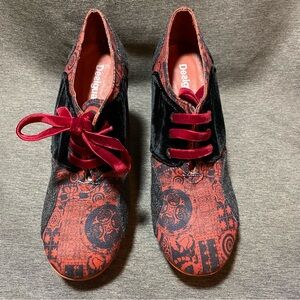 DESIGUAL red & black heeled oxfords - Spanish vintage 🇪🇸 fairy grunge aesthetic